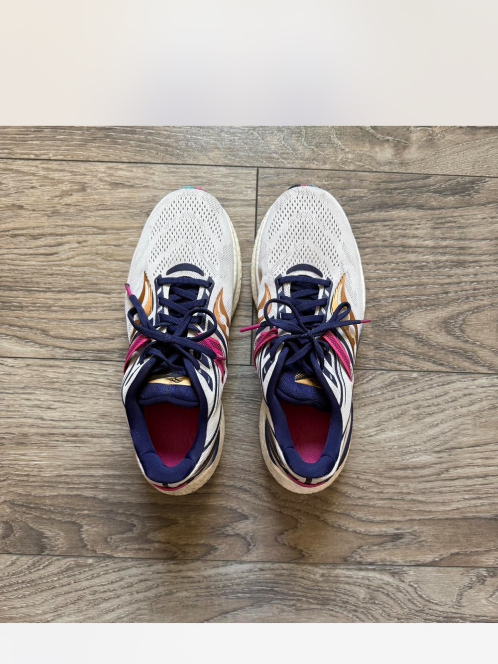 Saucony Running Shoes with Navy & Pink Accents